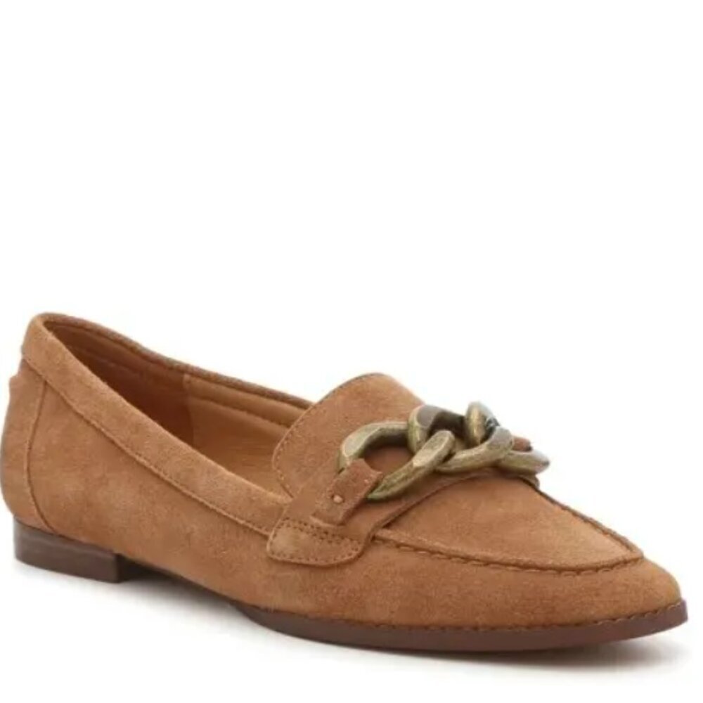 Crown Vintage Lastro loafers in cognac LIKE NEW size 9 with chain detail